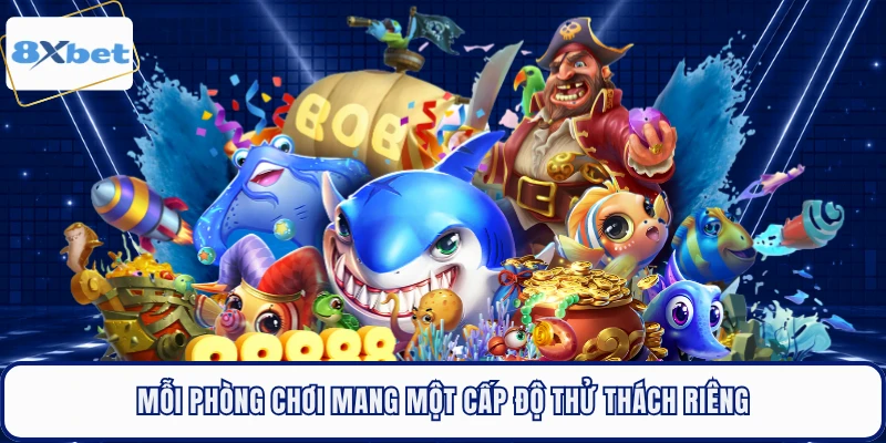 Mỗi phòng chơi mang một cấp độ thử thách riêng